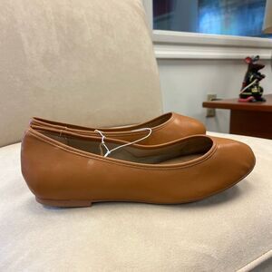 Torrid Camel Veggie Leather Ballet Flats sz 10WW NWT
